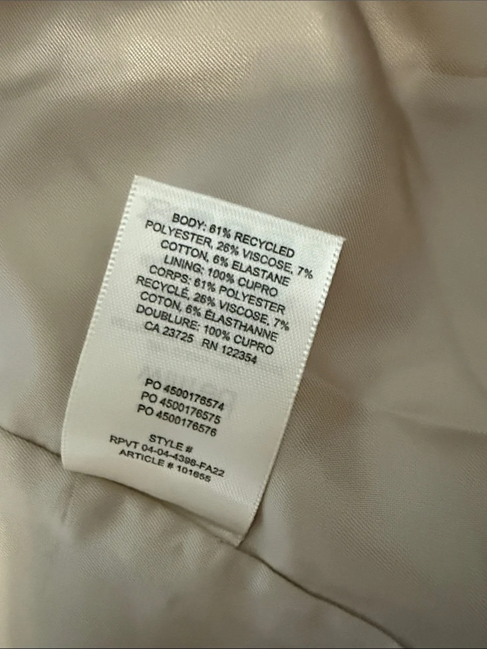 Wilfred Aritzia - Cherrelle Blazer - Heather Oat Beige - Size 6 - Good Condition